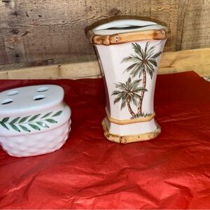 Tropical Palm Tree Bathroom Set